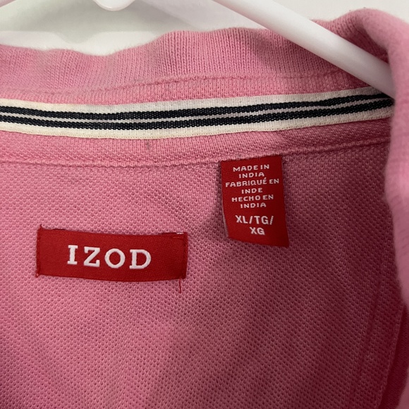 IZOD Polo Shirts XL Pink Blue Striped Set Collared Casual Short Sleeve Preppy - Picture 4 of 11